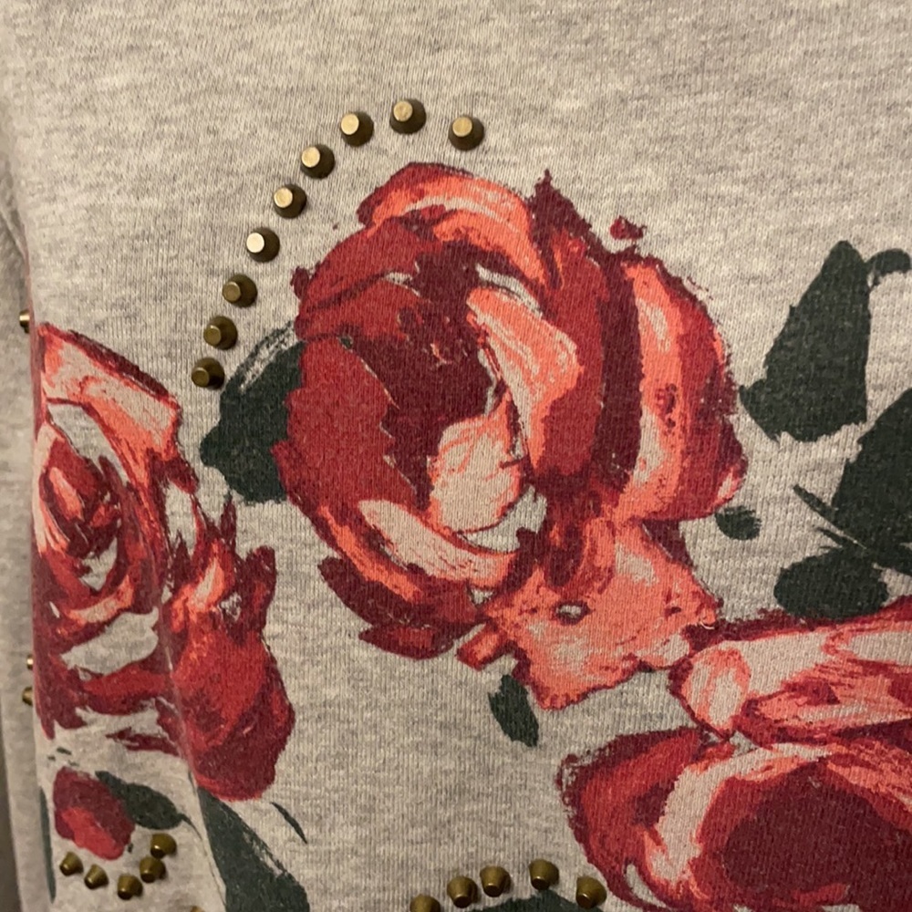 Sanctuary Rose/Brass Stud Cold Shoulder Sweatshirt - Picture 3 of 5